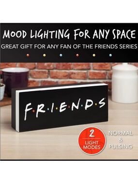 FRIENDS Black Logo Light Multicolor Dot Accent TV Show Desk Office